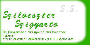 szilveszter szigyarto business card