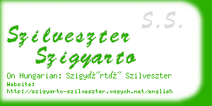 szilveszter szigyarto business card